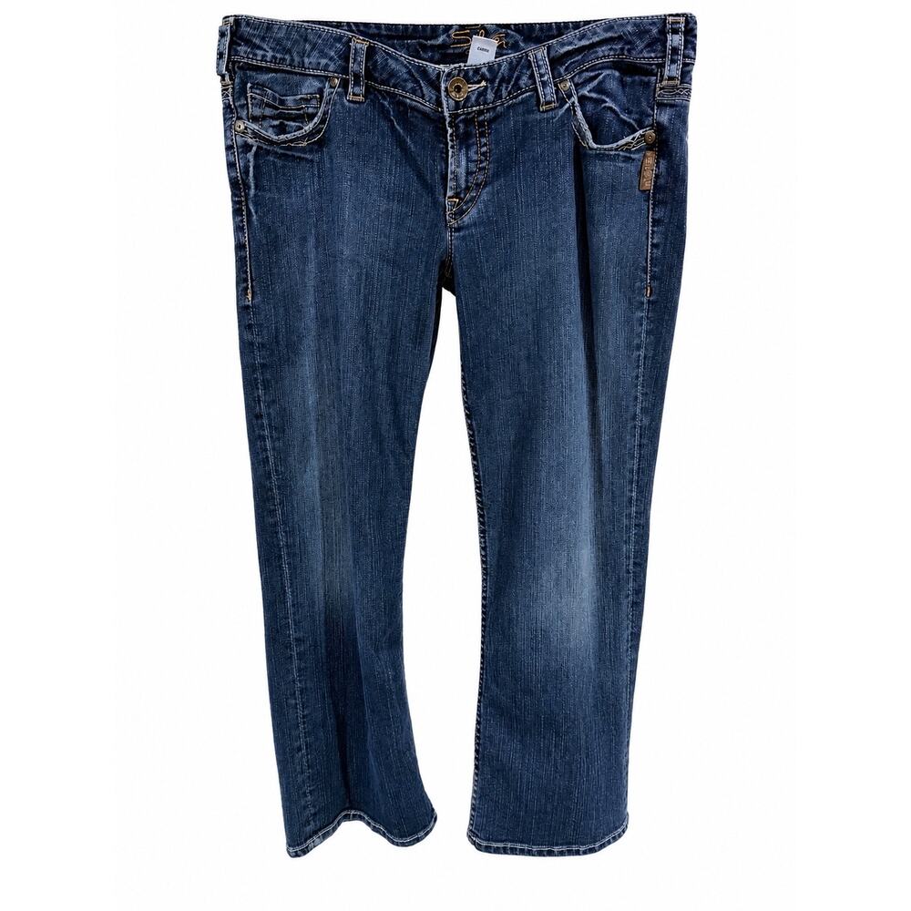Silver Jeans Suki Bootcut Jeans Womens 36 Dark Wash Y2K Western Curvy Crop 25.5